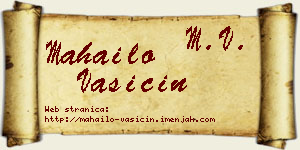 Mahailo Vasičin vizit kartica